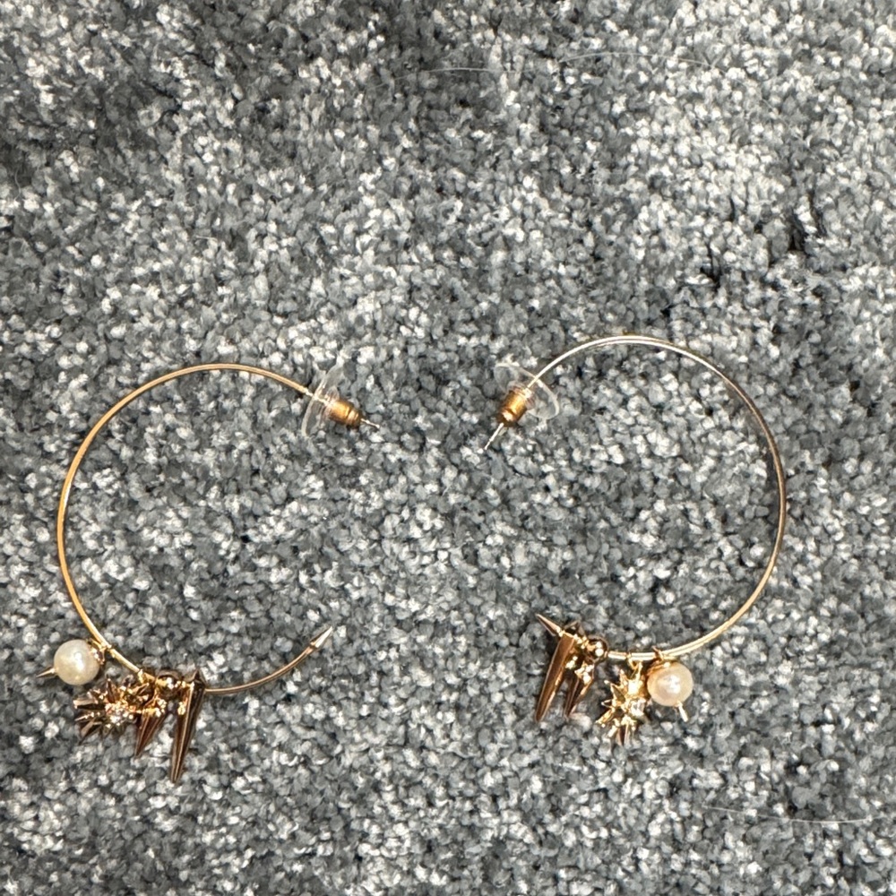 Kendra Scott Rose Gold Hoop Earrings with Charms